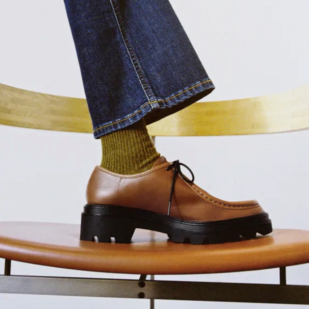 Zara Chunky Leather Lace up Oxfords